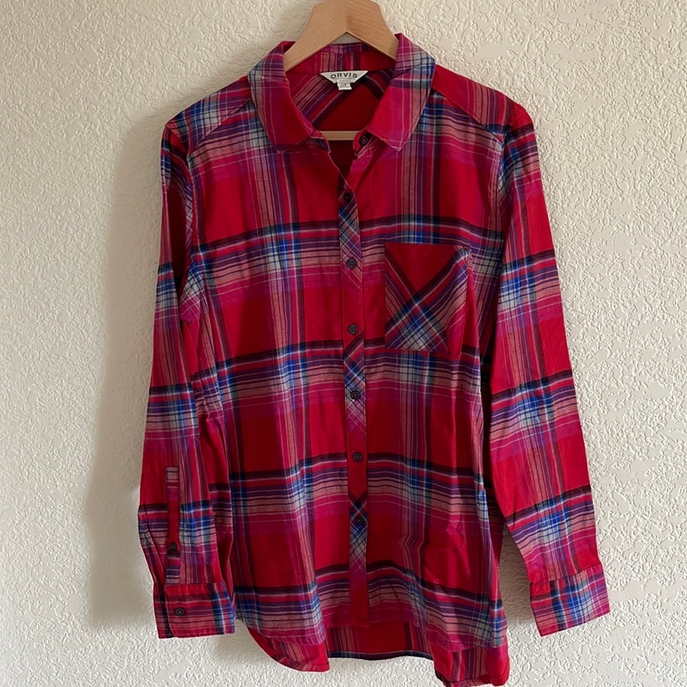 Orvis Plaid Soft Flannel Button Down - Size L